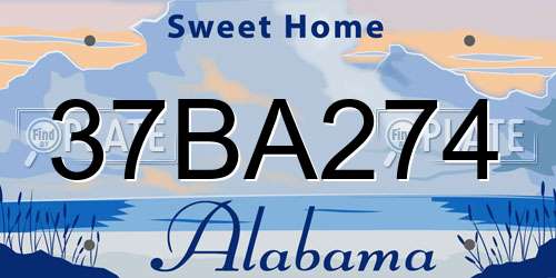 37BA274 Alabama License Plate