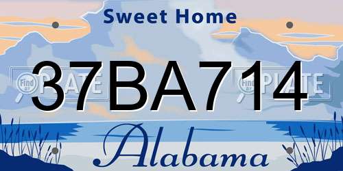 37BA714 Alabama License Plate