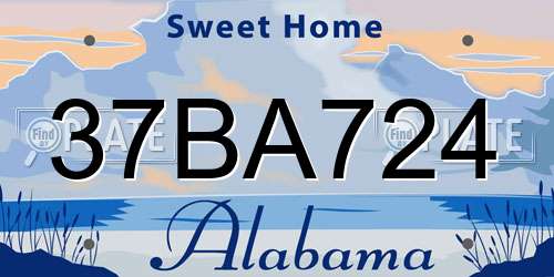 37BA724 Alabama License Plate
