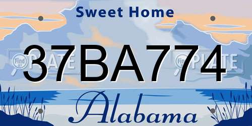 37BA774 Alabama License Plate