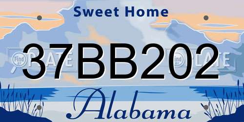 37BB202 Alabama License Plate