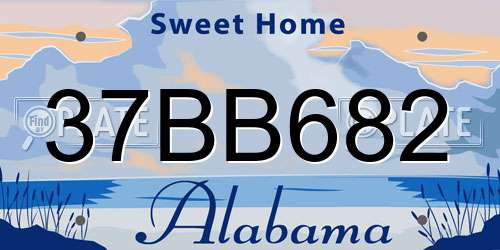 37BB682 Alabama License Plate