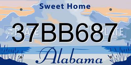 37BB687 Alabama License Plate