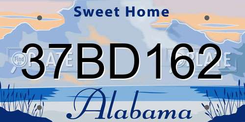 37BD162 Alabama License Plate