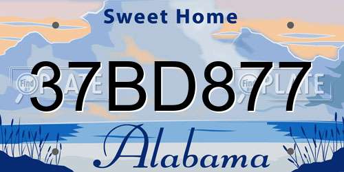 37BD877 Alabama License Plate