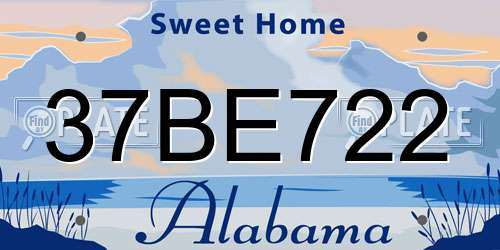 37BE722 Alabama License Plate