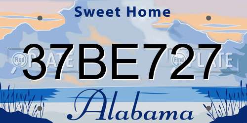 37BE727 Alabama License Plate