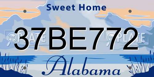 37BE772 Alabama License Plate