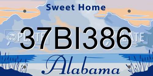 37BI386 Alabama License Plate