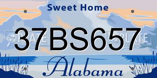 37BS657 Alabama License Plate