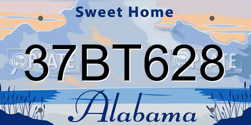 37BT628 Alabama License Plate