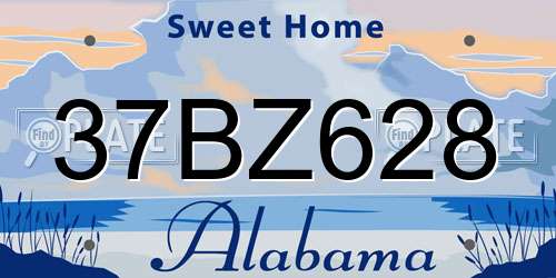 37BZ628 Alabama License Plate