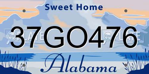 37GO476 Alabama License Plate