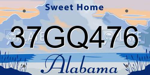 37GQ476 Alabama License Plate
