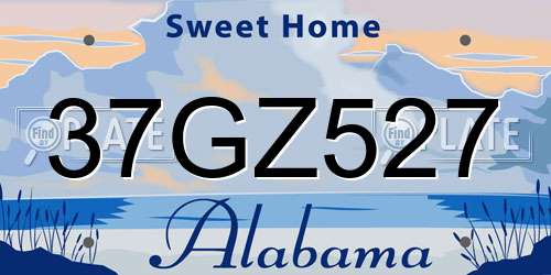 37GZ527 Alabama License Plate