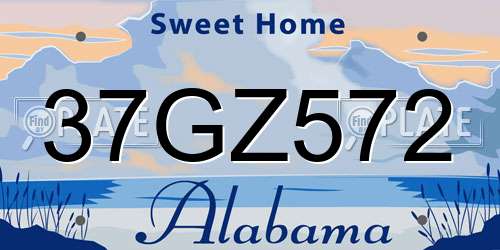 37GZ572 Alabama License Plate