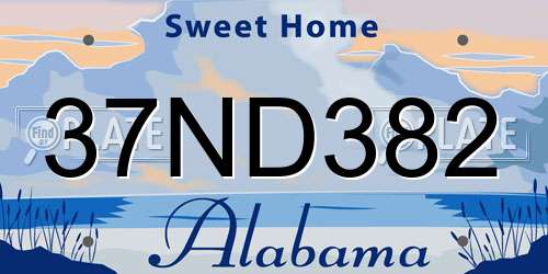 37ND382 Alabama License Plate