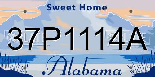 37P1114A Alabama License Plate