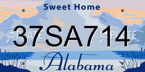 37SA714 Alabama License Plate