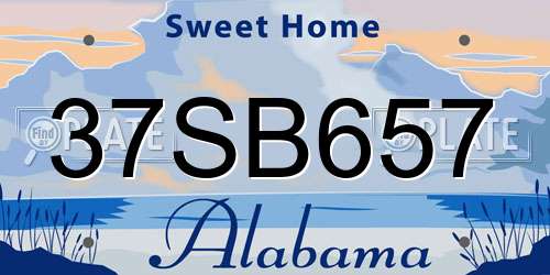37SB657 Alabama License Plate