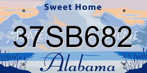 37SB682 Alabama License Plate