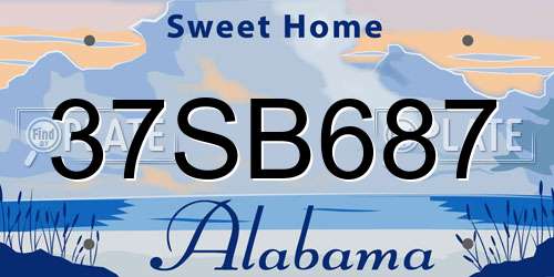 37SB687 Alabama License Plate
