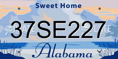 37SE227 Alabama License Plate