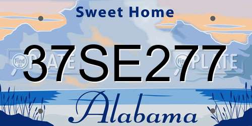 37SE277 Alabama License Plate
