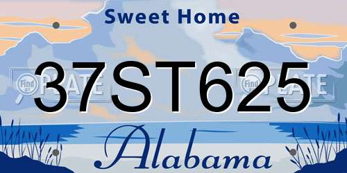 37ST625 Alabama License Plate
