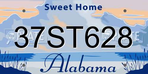 37ST628 Alabama License Plate