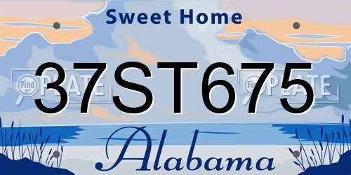 37ST675 Alabama License Plate