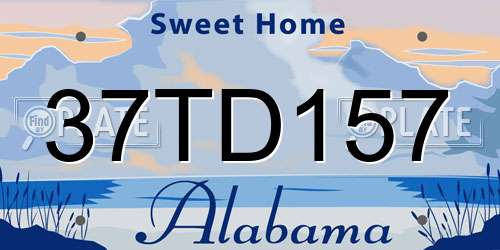 37TD157 Alabama License Plate