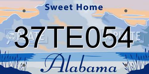 37TE054 Alabama License Plate