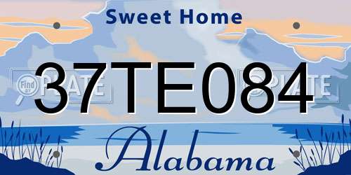 37TE084 Alabama License Plate