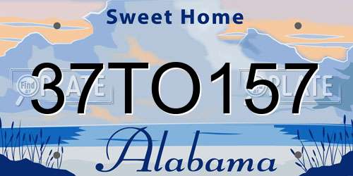 37TO157 Alabama License Plate