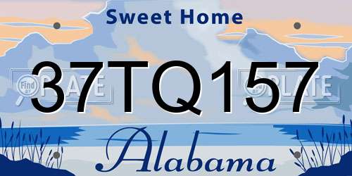 37TQ157 Alabama License Plate