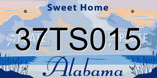 37TS015 Alabama License Plate