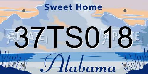 37TS018 Alabama License Plate