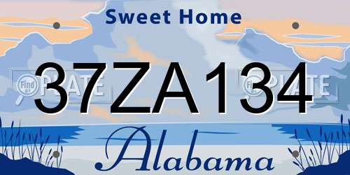 37ZA134 Alabama License Plate
