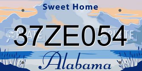 37ZE054 Alabama License Plate