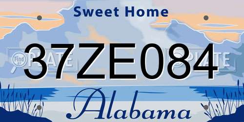 37ZE084 Alabama License Plate