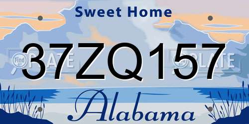 37ZQ157 Alabama License Plate