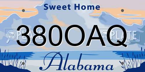 380OAQ Alabama License Plate