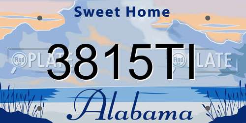 3815TI Alabama License Plate