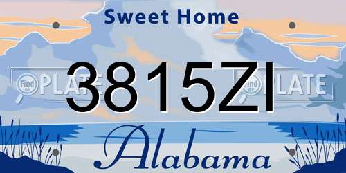 3815ZI Alabama License Plate