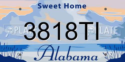 3818TI Alabama License Plate