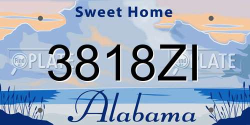 3818ZI Alabama License Plate