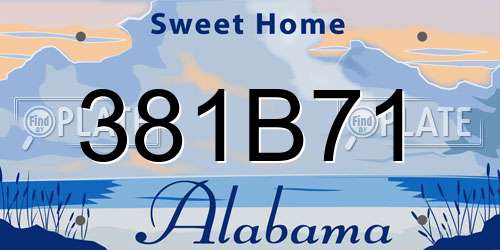 381B71 Alabama License Plate