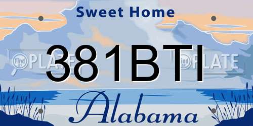 381BTI Alabama License Plate