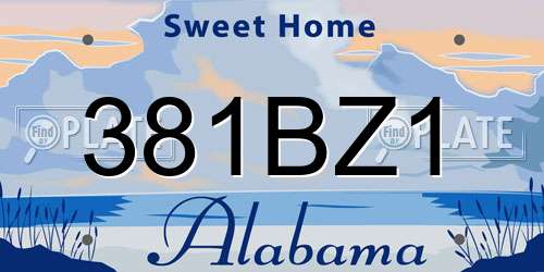 381BZ1 Alabama License Plate